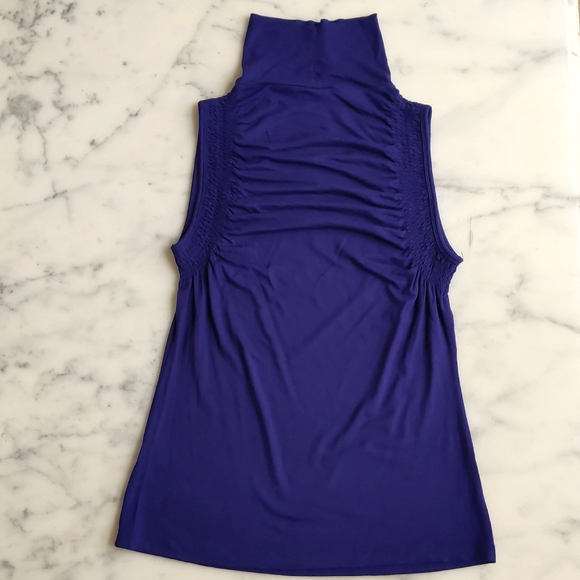 NWOT. The Limited Rayon and Spandex Purple Turtleneck Sleeveless with Design Top - Picture 4 of 6